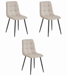 Kreslo KARA - béžový zamat / čierne nohy x 3 9401 71 00 00