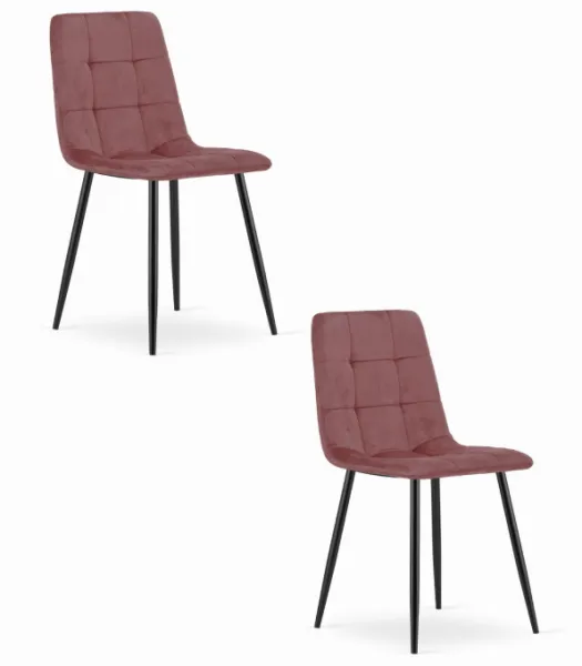 Kreslo KARA - ružový zamat / čierne nohy x 2 9401 71 00 00
