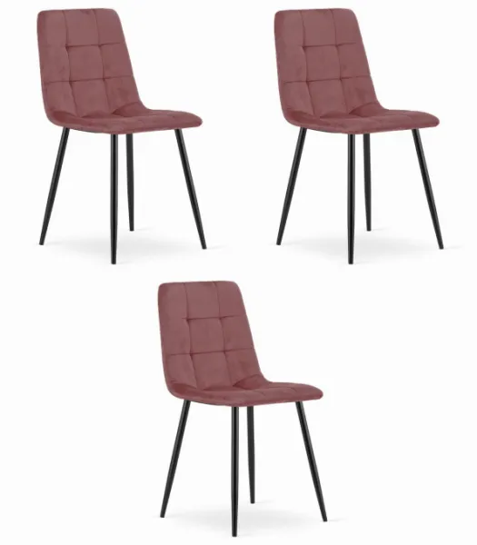 Kreslo KARA - ružový zamat / čierne nohy x 3 9401 71 00 00