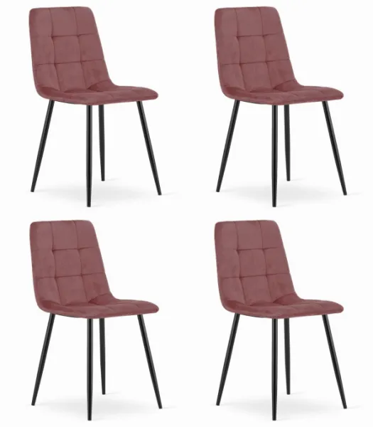 Kreslo KARA - ružový zamat / čierne nohy x 4 9401 71 00 00