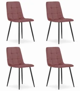 Kreslo KARA - ružový zamat / čierne nohy x 4 9401 71 00 00