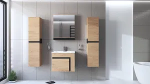 HALMAR Závěsná skříňka se zrcadlem Duesa 1D 60 cm dub zlatý