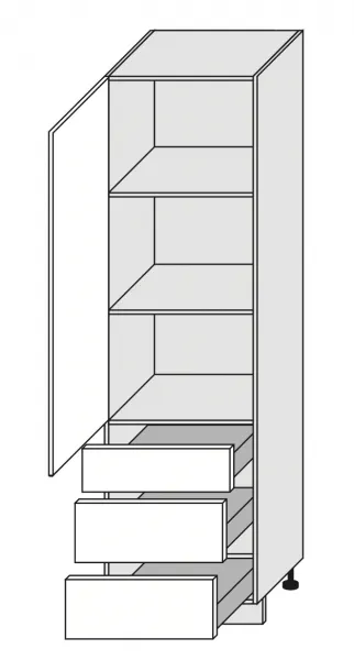 ArtExt Kuchynská skrinka vysoká AVELLINO | D14DP 3A Farba korpusu: Grey