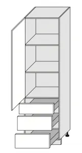ArtExt Kuchynská skrinka vysoká AVELLINO | D14DP 3A Farba korpusu: Grey