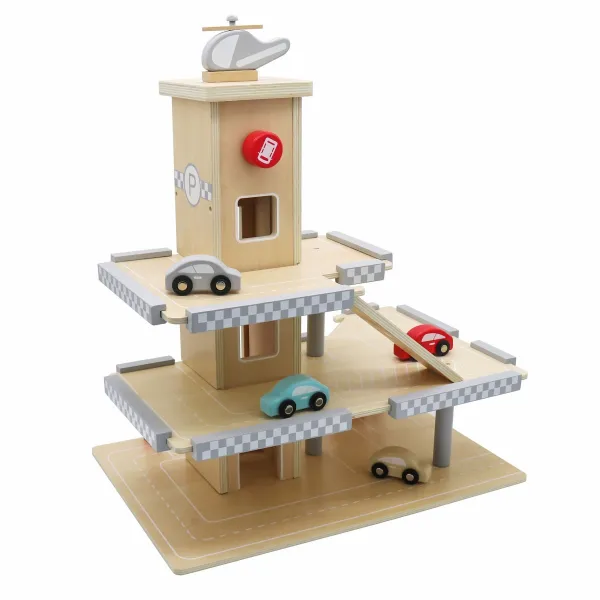 Veľká drevená garáž ECOTOYS s autami