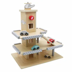 Veľká drevená garáž ECOTOYS s autami
