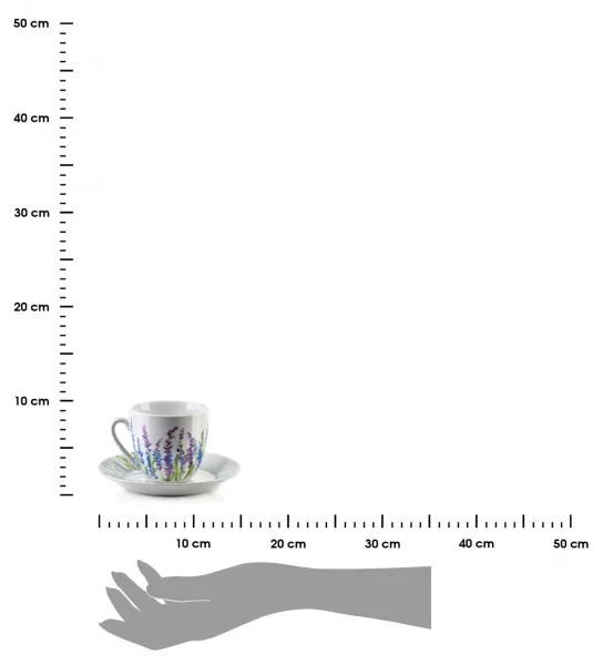 Affekdesign Sada 6 ks šálků s podšálkem Joy 250 ml fialová/modrá