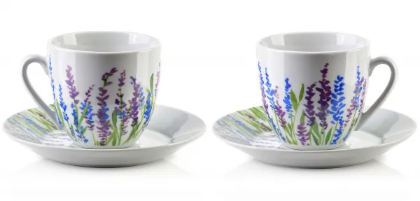 Affekdesign Sada 6 ks šálků s podšálkem Joy 250 ml fialová/modrá