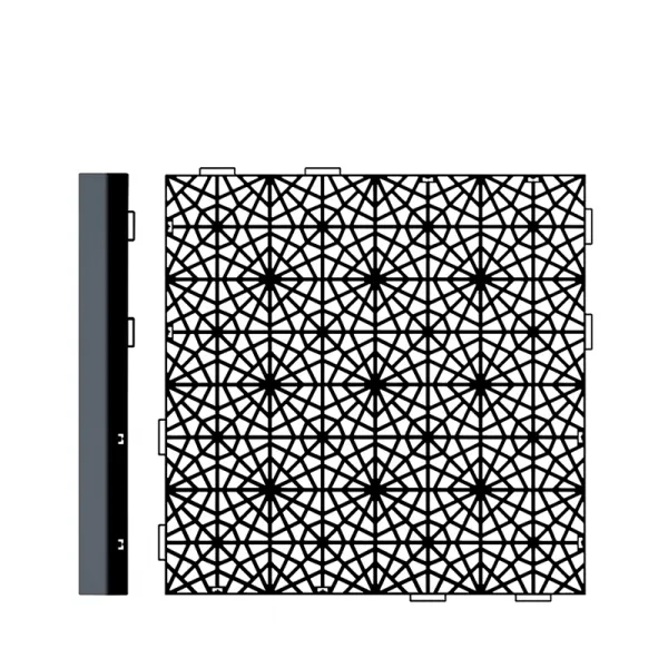 NABBI IAK401 plastové záhradné dlaždice (32 ks) 39,7x39,7 cm čierna