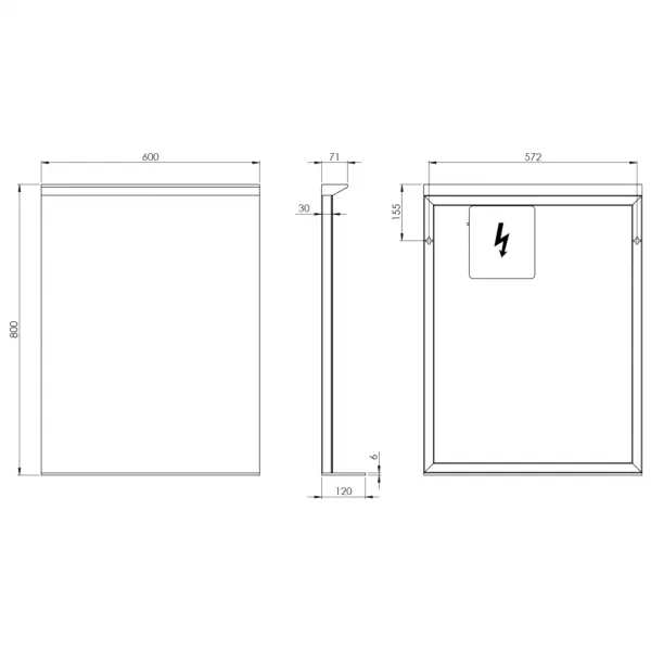 SAPHO - TRAKA zrkadlo s LED osvetlením a poličkou, 60x80cm TK060