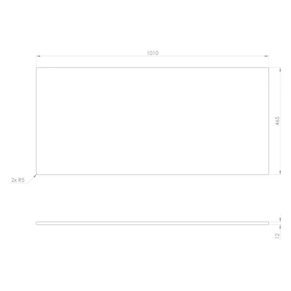 SAPHO - Doska Rockstone 101x1,2x46,5cm, biela mat CRR101-0101