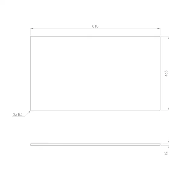 SAPHO - Doska Rockstone 81x1,2x46,5cm, biela mat CRR081-0101
