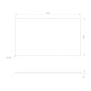 SAPHO - Doska Rockstone 81x1,2x46,5cm, biela mat CRR081-0101