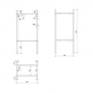 PUNO podstavec pod umývadlo 400x820x360mm, zlato mat SKA570-5