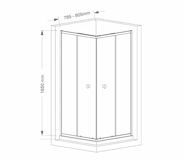 AGGA štvorcová sprchová zástena 800x800mm, číre sklo HLF808Y