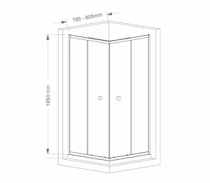 AGGA štvorcová sprchová zástena 800x800mm, číre sklo HLF808Y