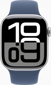 Apple Watch S10 Cell/46mm/Silver/Sport Band/Denim/-S/M