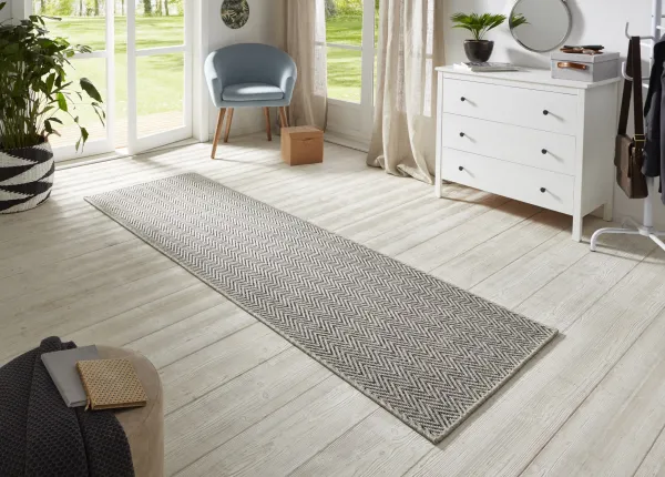 BT Carpet - Hanse Home koberce Behúň Nature 104269 Grey / Anthracite – na von aj na doma - 80x250 cm