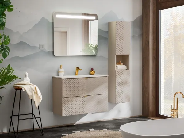 ArtCom Vysoká skrinka do kúpeľne VIVA Cashmere 80-03-2D