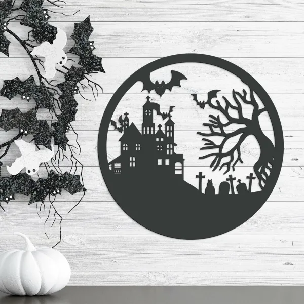Drevená výzdoba na Halloween