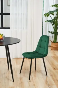 Ak furniture Sametová čalouněná prošívaná židle Deta zelená