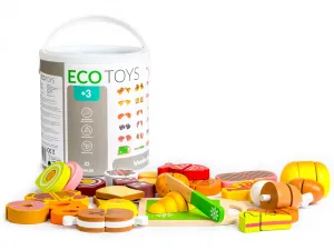 ECOTOYS Drevené potraviny - 23 kusov