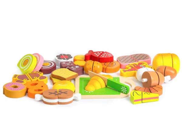 ECOTOYS Drevené potraviny - 23 kusov