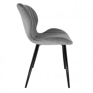 Ak furniture Sametová čalouněná prošívaná židle Apas šedá