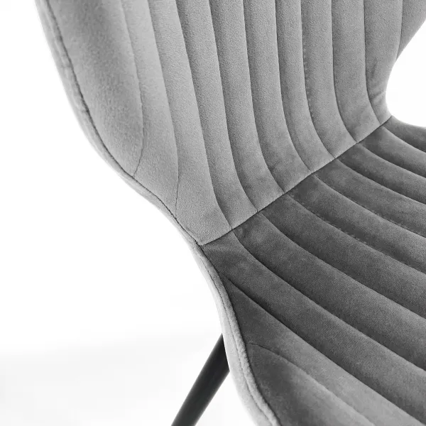 Ak furniture Sametová čalouněná prošívaná židle Apas šedá