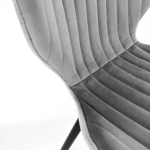 Ak furniture Sametová čalouněná prošívaná židle Apas šedá