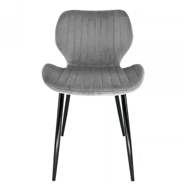 Ak furniture Sametová čalouněná prošívaná židle Apas šedá