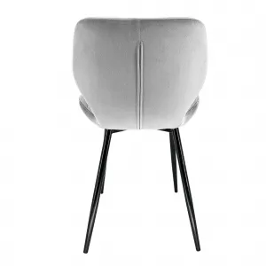 Ak furniture Sametová čalouněná prošívaná židle Apas šedá