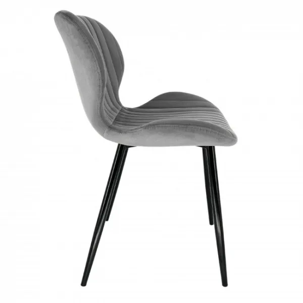 Ak furniture Sametová čalouněná prošívaná židle Apas šedá