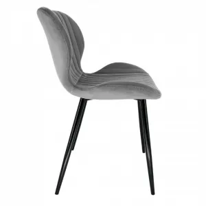 Ak furniture Sametová čalouněná prošívaná židle Apas šedá