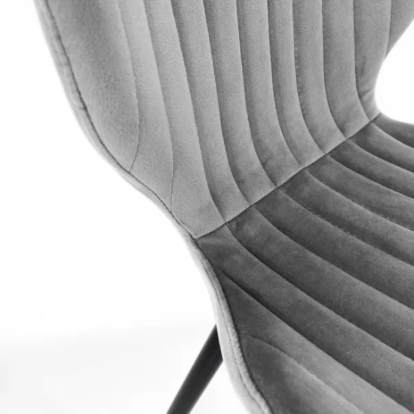 Ak furniture Sametová čalouněná prošívaná židle Apas šedá