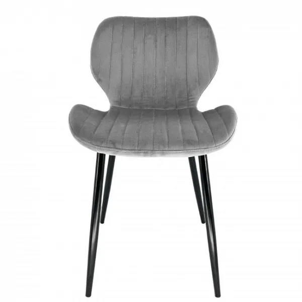 Ak furniture Sametová čalouněná prošívaná židle Apas šedá