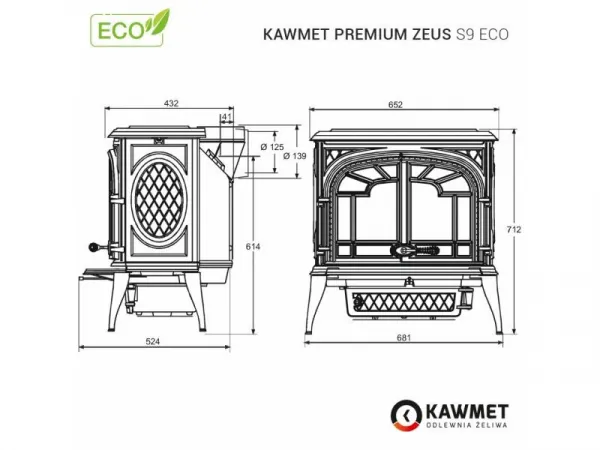 Kawmet Premium ZEUS S9 ECO - liatinové kachle