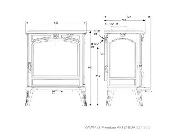 Kawmet Premium ARTEMIDA S18 ECO - liatinové kachle