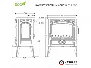 Kawmet Premium SELENA S14 ECO - liatinové kachle