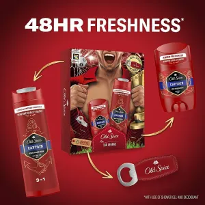 Old Spice Captain Darčeková Súprava Pre Futbalistu: Tuhý Dezodorant, Sprchový Gél, Otvárač Na Fľaše