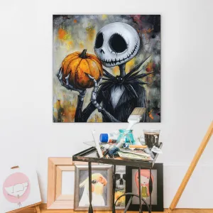 Drevený obraz z filmu - Jack Skellington
