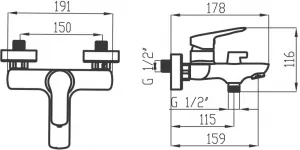 NOVASERVIS - Vaňová batéria 150 mm Metalia 54, chróm 54021,0