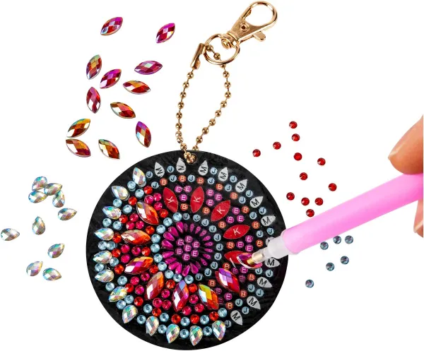 Diamantové maľovanie Prívesky Mandala, sada 6 ks