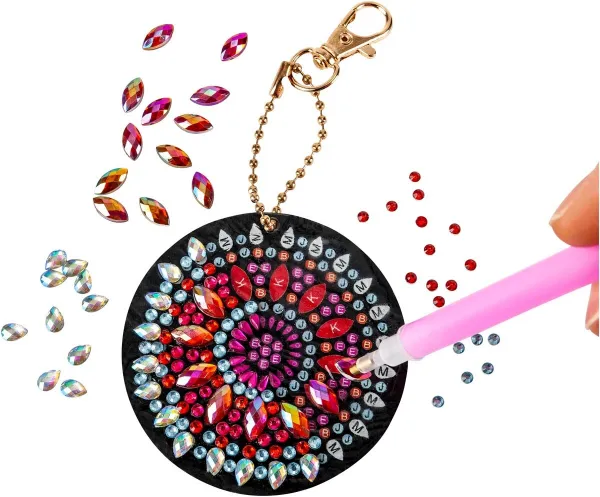 Diamantové maľovanie Prívesky Mandala, sada 6 ks