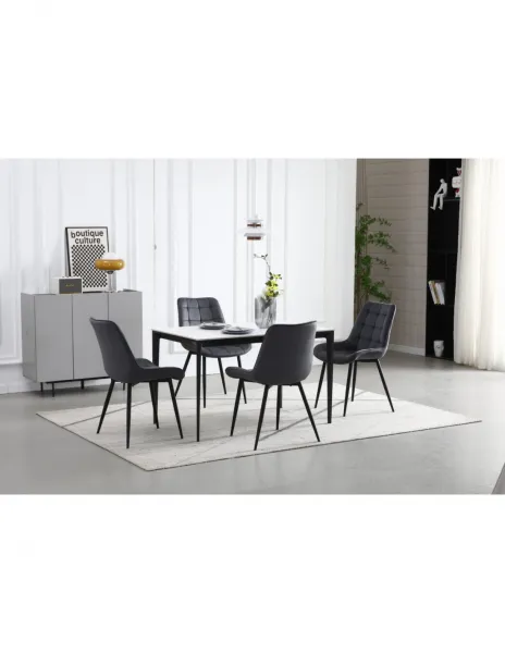 Elegantná jedálenská stolička BERA v tmavo šedej farbe