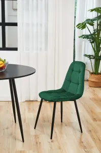 Ak furniture Sametová čalouněná prošívaná židle Deta zelená