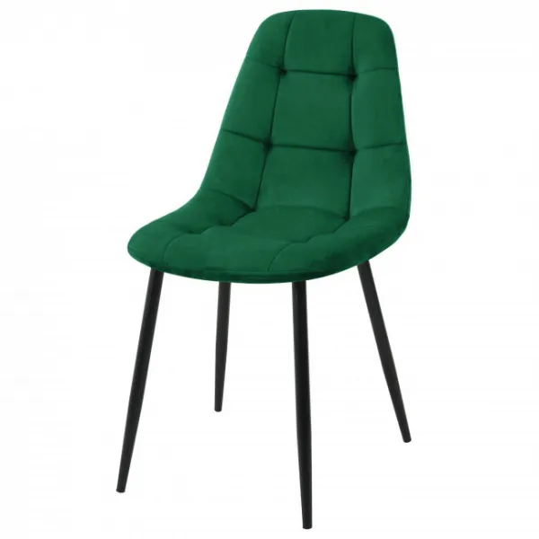 Ak furniture Sametová čalouněná prošívaná židle Deta zelená