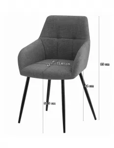 Elegantná jedálenská stolička BENI v šedej farbe