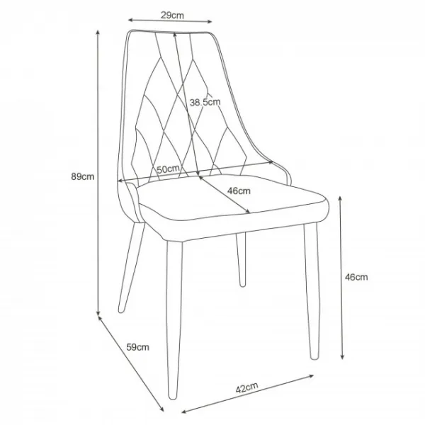 Ak furniture Sametová čalouněná prošívaná židle Eliza černá