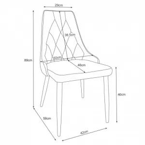 Ak furniture Sametová čalouněná prošívaná židle Eliza černá